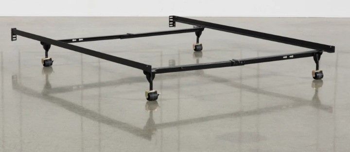 Adjustable Full Metal Bed Frame With Wheels