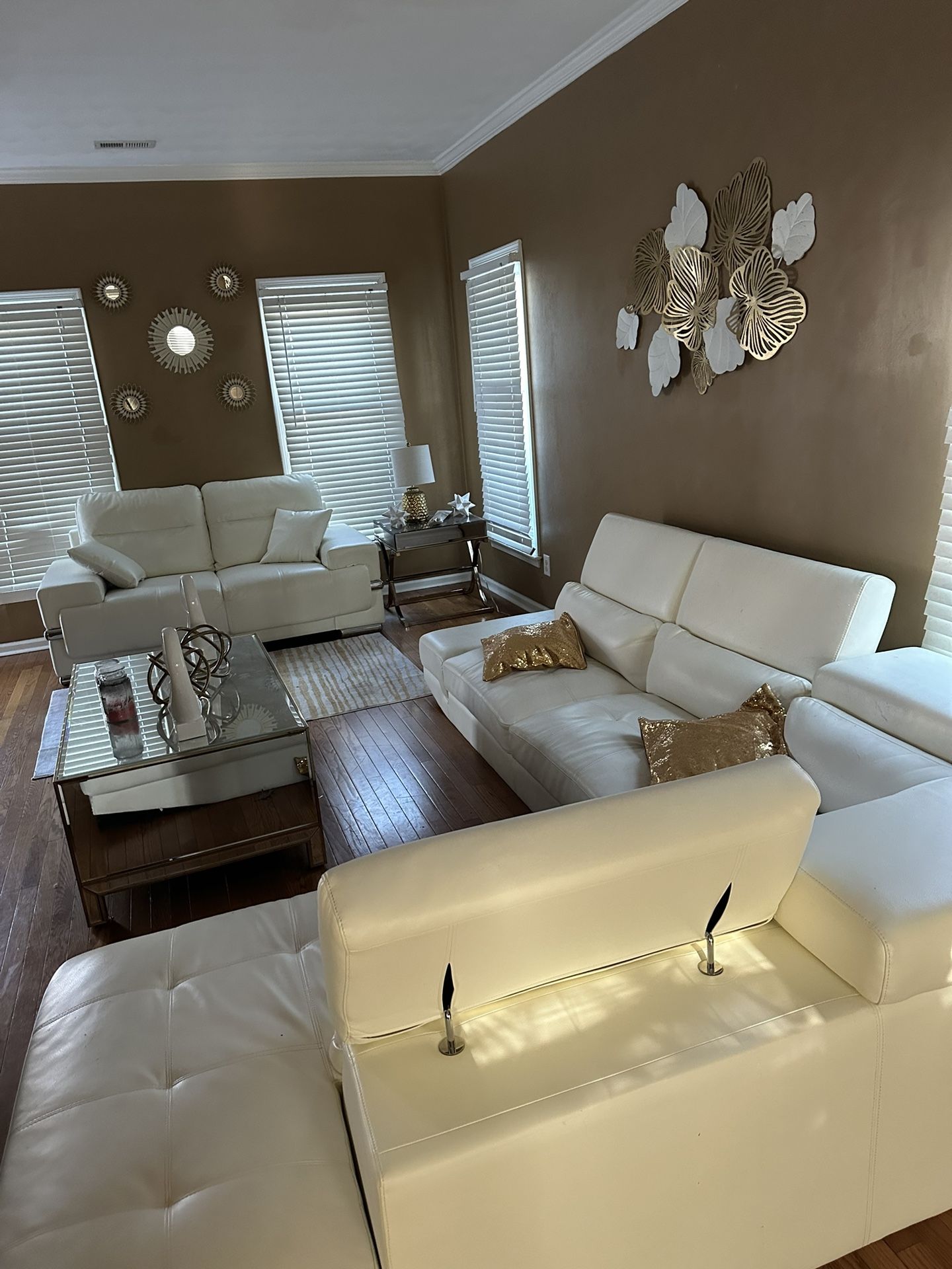 All White Two Pieces In A Sectional