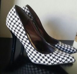 Black and white heels