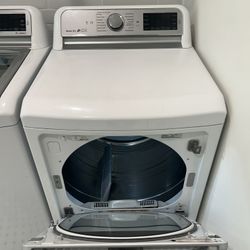 LG Dryer, White Hybrid Gas/Electric 