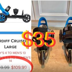 $35 Like New Cardiff Skate CO. Cruiser Roller skates size Large