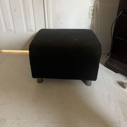 Black Upholstered Ottoman – Sturdy & Stylish