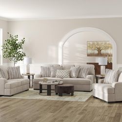 MODERN HiGH PROFILE W DEEP SEAT  LUXURIOUS SOFT FABRIC!! SOFA SET 