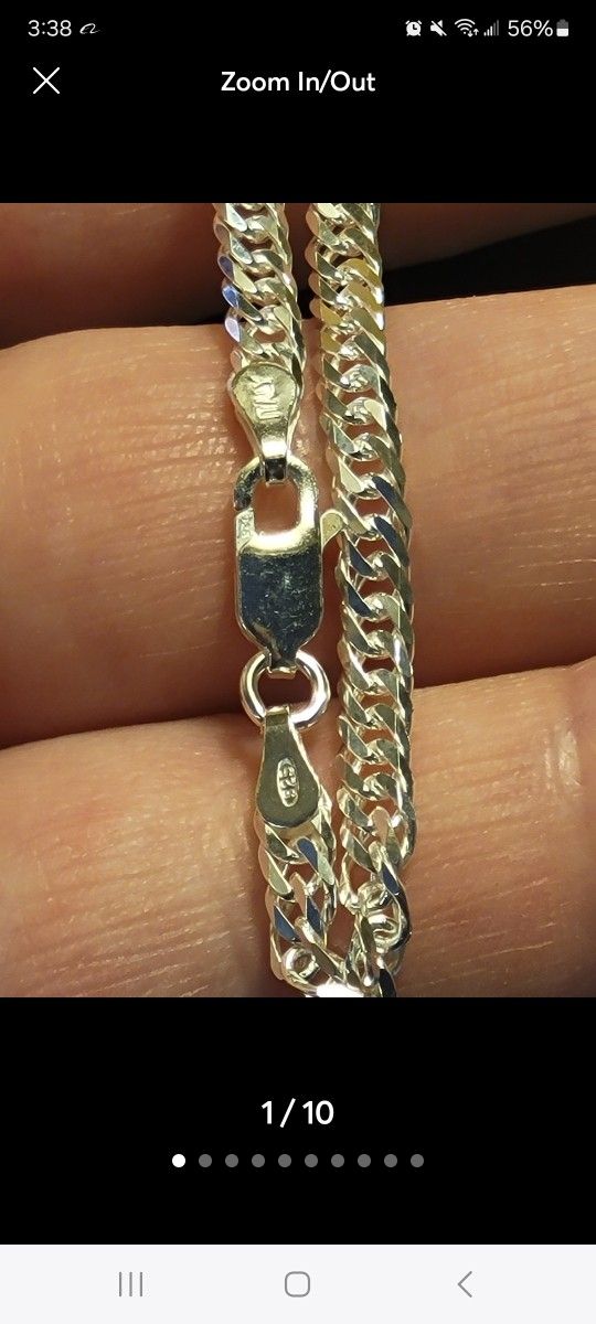 8" DOUBLE CUBAN LINK ITALIAN SILVER BRACELET- NEW 4MM THICK