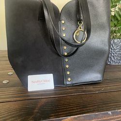 Authentic Chloé Large Leather And Suede Tote