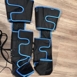 Leg compression massager (air compression boots) with controller.