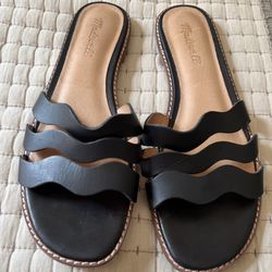 Madewell The Wave Slide Sandal in Vachetta Leather