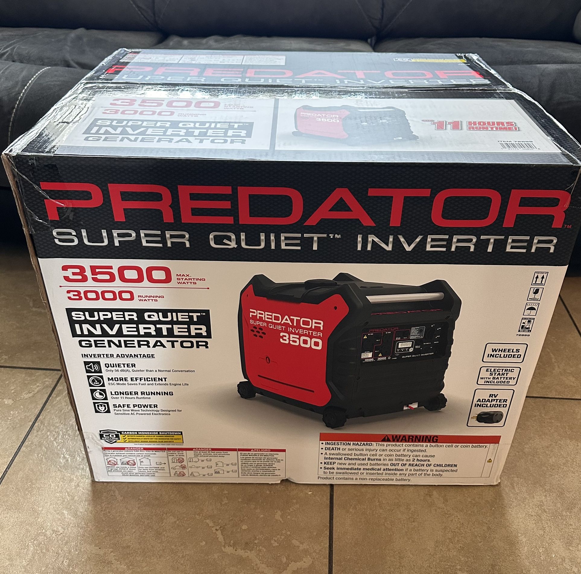 Brand new Predator 3500 Inverter Generator