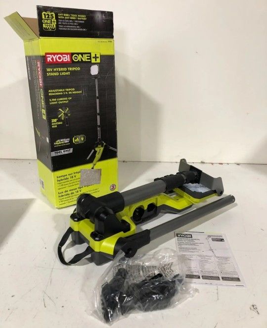 Ryobi 18V Cordless Hybrid LED Tripod Stand Light (TOOL ONLY)