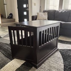 Dark wood dog crate
