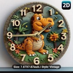 🆕️NEW  3 DINOSAUR CLOCKS. 8" PRICE IS CHOICE.  SEE ALL PICTURES