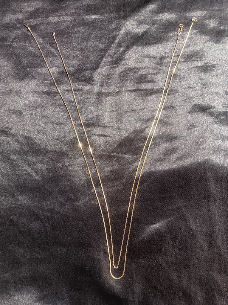 SET OF 2- 14k Gold S Link Chains