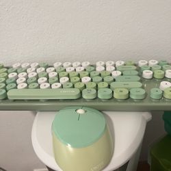 UBOTIE Colorful Computer Wireless Keyboards Mouse Combo- Bubble Keyboard