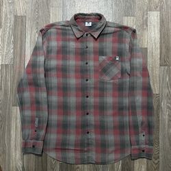 Dc Skater Plaid Button Up Long Sleeve Shirt