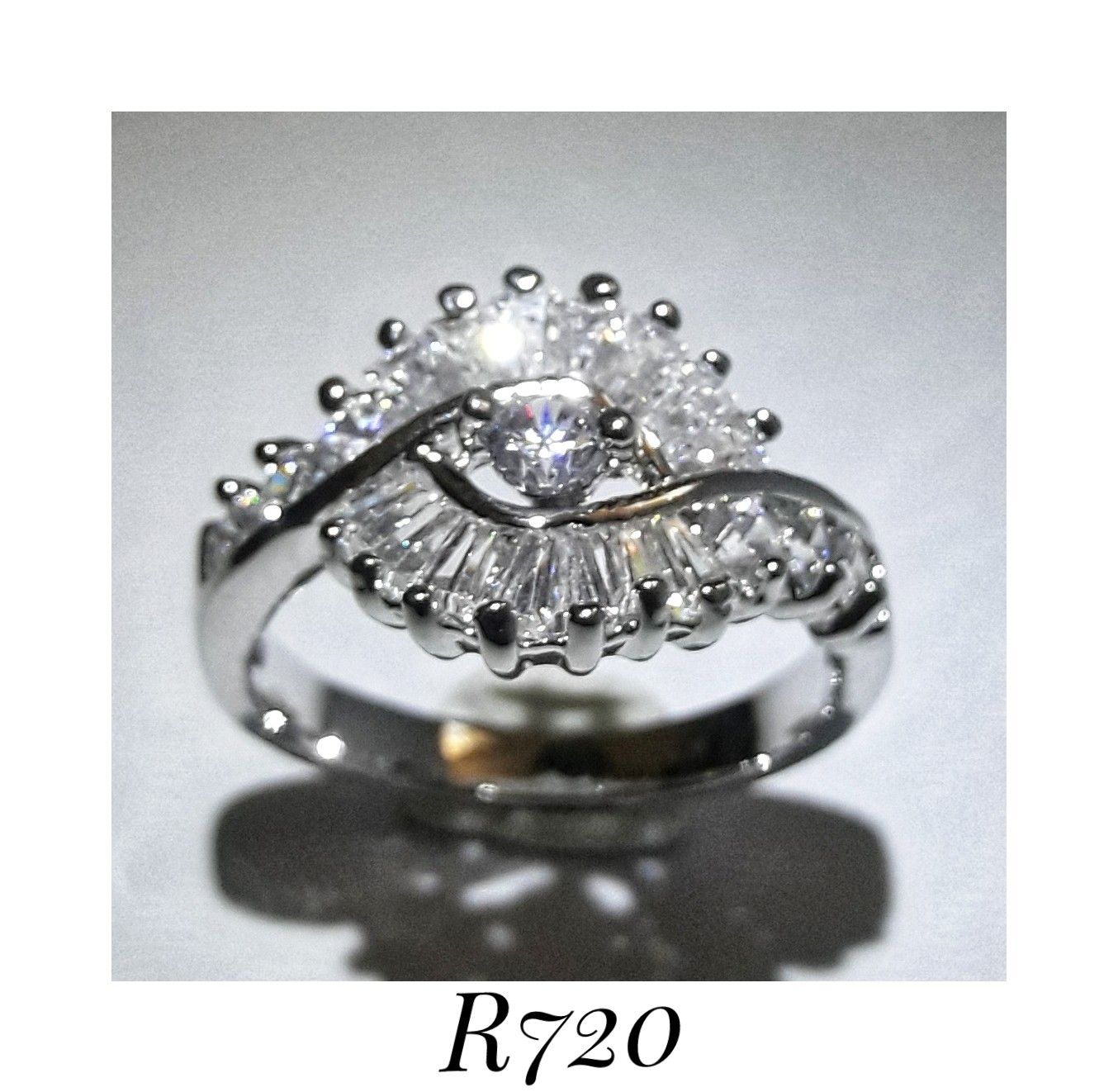 BRAND NEW 10k & 18k WHITE GOLD FILLED & .925 STERLING SILVER SAPPHIRE, TOPAZ & CZ COCKTAIL BLING RINGS "YOUR CHOICE"