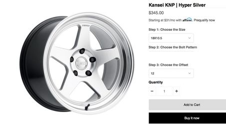 Kansei KNP 5x100 18x10.5 +12