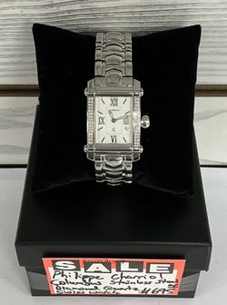 Philippe Charriol Columbus Stainless Steel Diamond Quartz Swiss Watch 