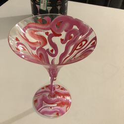 New 10oz Martini Glass Hand Painted 