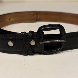 Men’s Slim Black Leather Belt