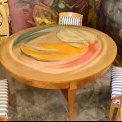 Custom Designer One Of A Kind Birdseye Maple Dining Or Foyer Table