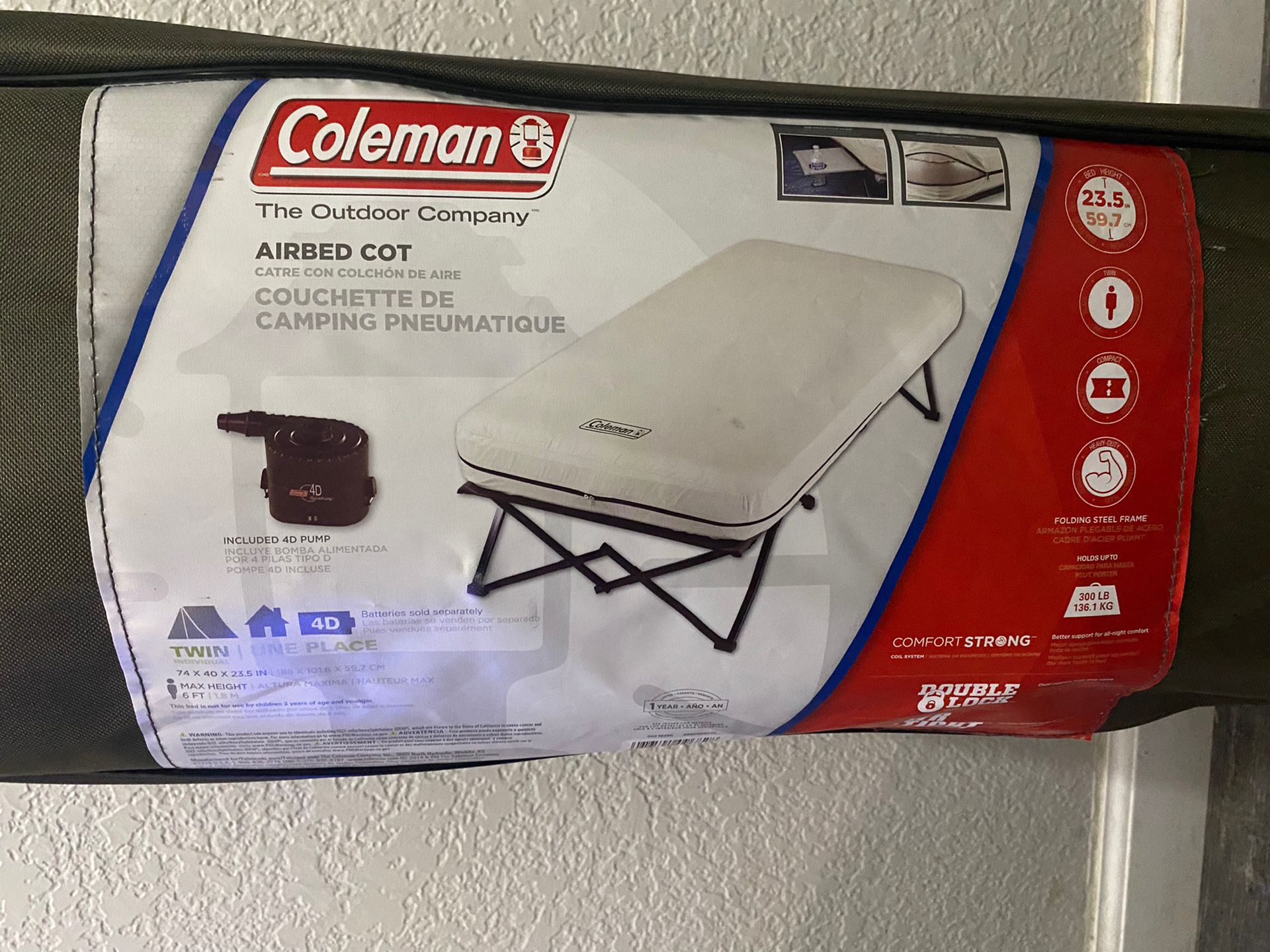 coleman twin cot with air mattress