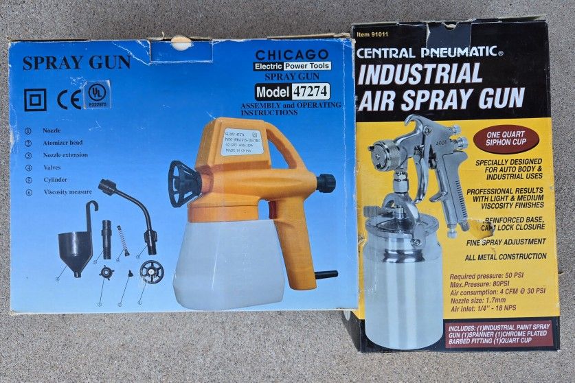 Spray Guns (2) Plus Drywall Hopper Gun