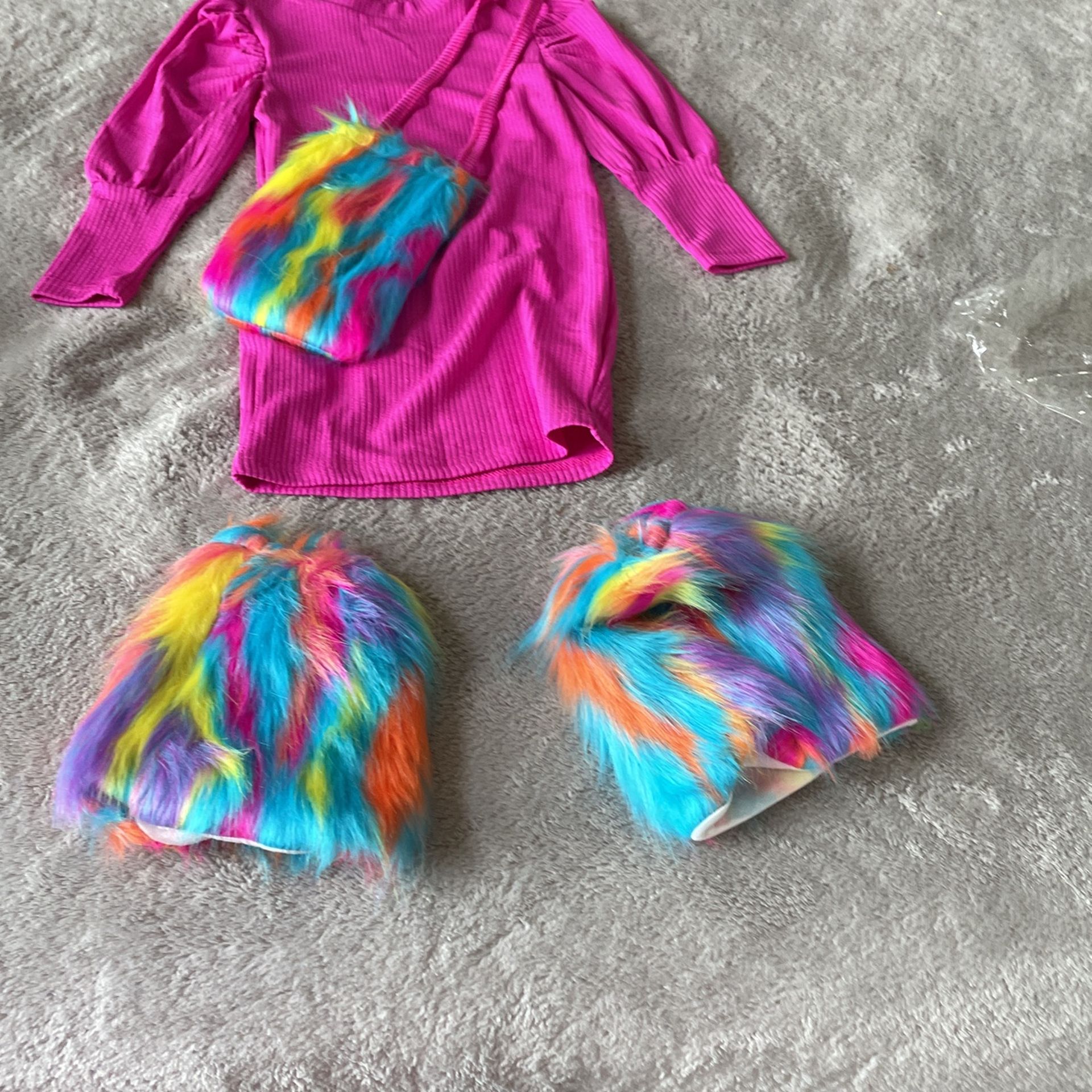 Cute Pink Dress With Matching Accessories