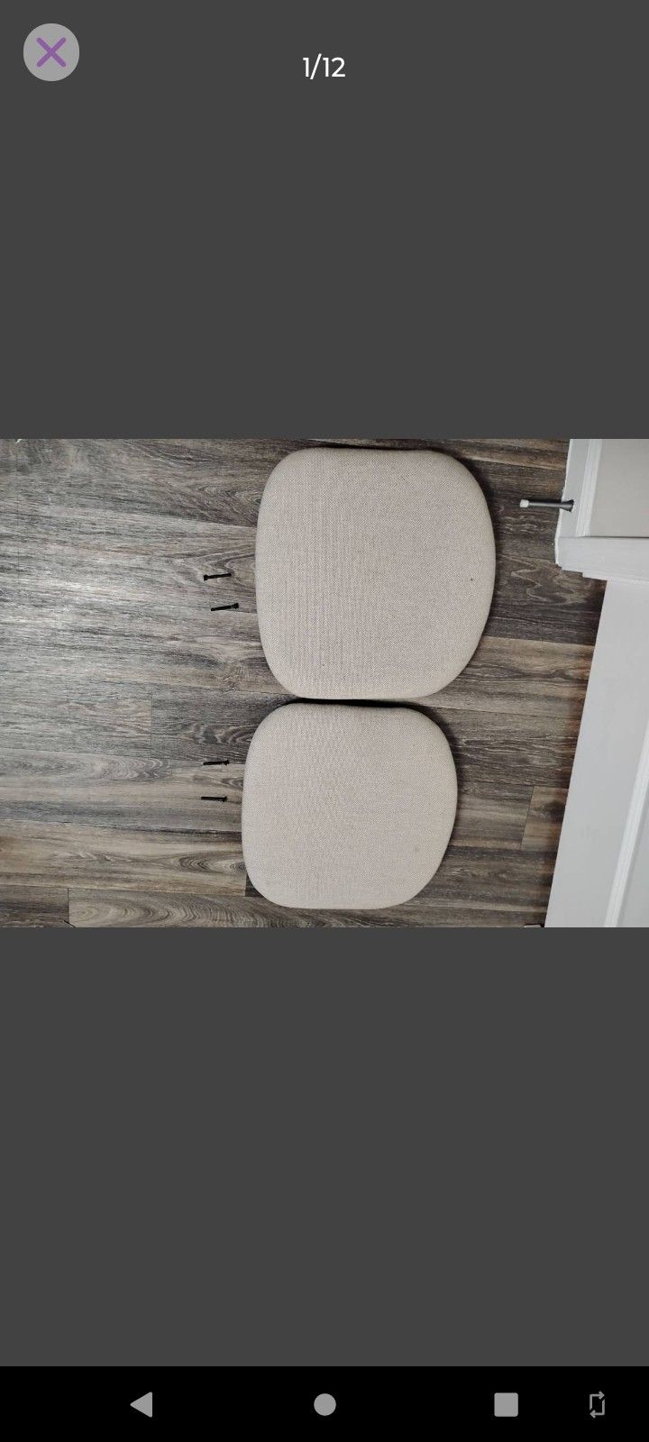 BOTTOM CUSHIONS W/Screws (18.5"LX18.5"W, 2 Pieces) FOR A Mid-Century Benny Linden Chair (OEM). Please see all pictures.