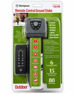 New Westinghouse Outdoor 6-Outlet Remote Control Ground Stake