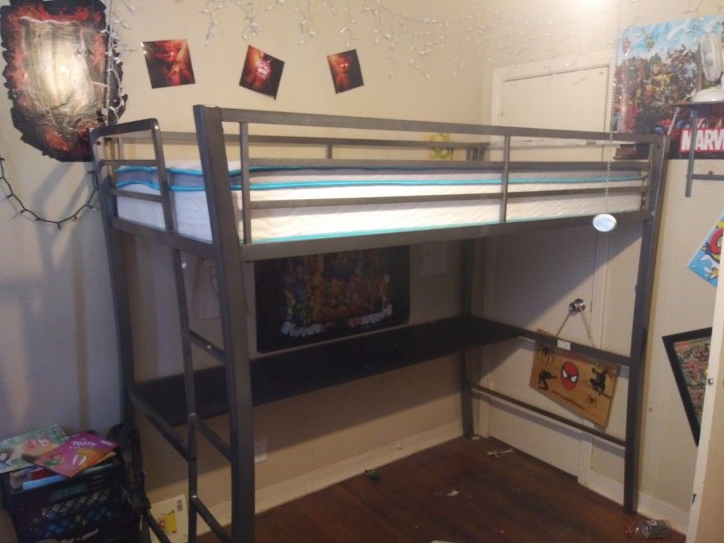 Twin Loft bed frame w desk