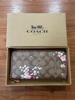 Brown Wallet with Flowers