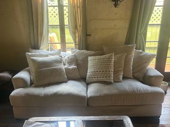 Light beige Fabric Two-Seat Sofa