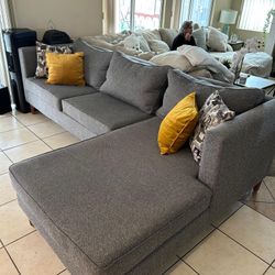Grey Sectional Couch From Living Spaces LIKE NEW 