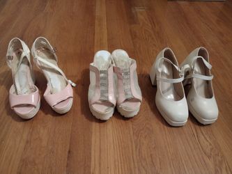 White Mary Jane Platform Heels Size 5 from Korea