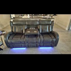 Leather Reclining Sofa