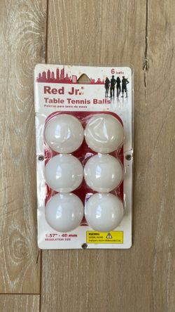 Red Jr. Table Tennis Balls 6-Pack
