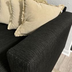 Black/Dark Grey Couch Sofa With Pillows  Miami Lakes (Measurements