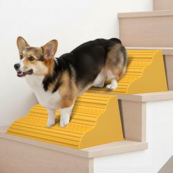Moderate 3-Step Stair Ramp For Aged & Injured Pets, Lightweight Pet Ramp With Non-Slip Surface (2pc)
