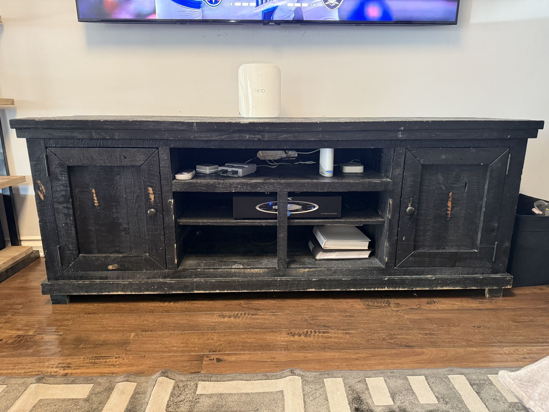 Media Center From Living Space - Rustic With Lots Of Storage Space