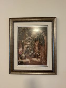 Large frame art Brick garden pathway 