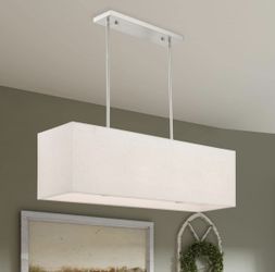 Livex Transitional Four Light Linear Chandelier from Summit Collection