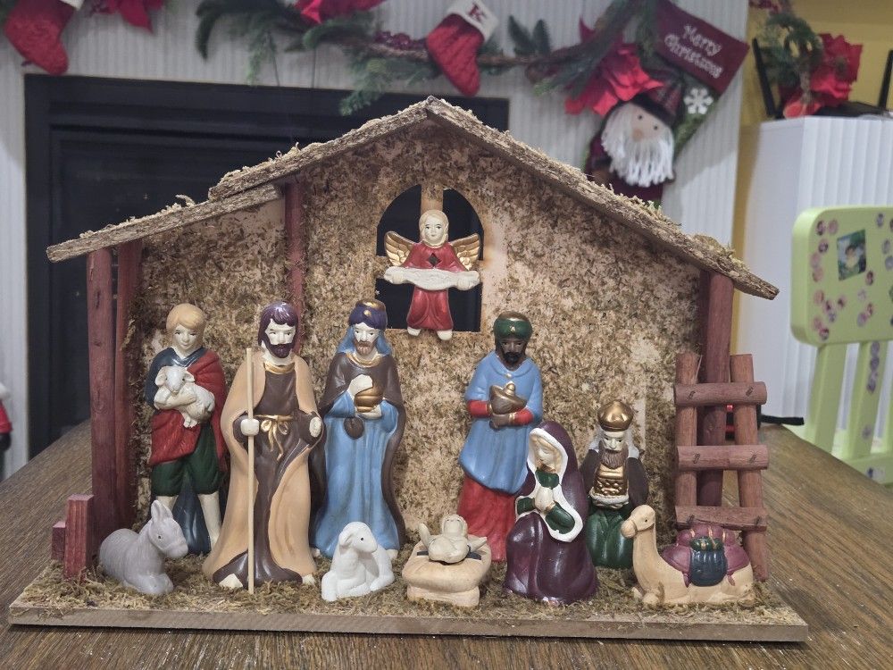10 in. Porcelain Nativity Scene Set (13-Piece)