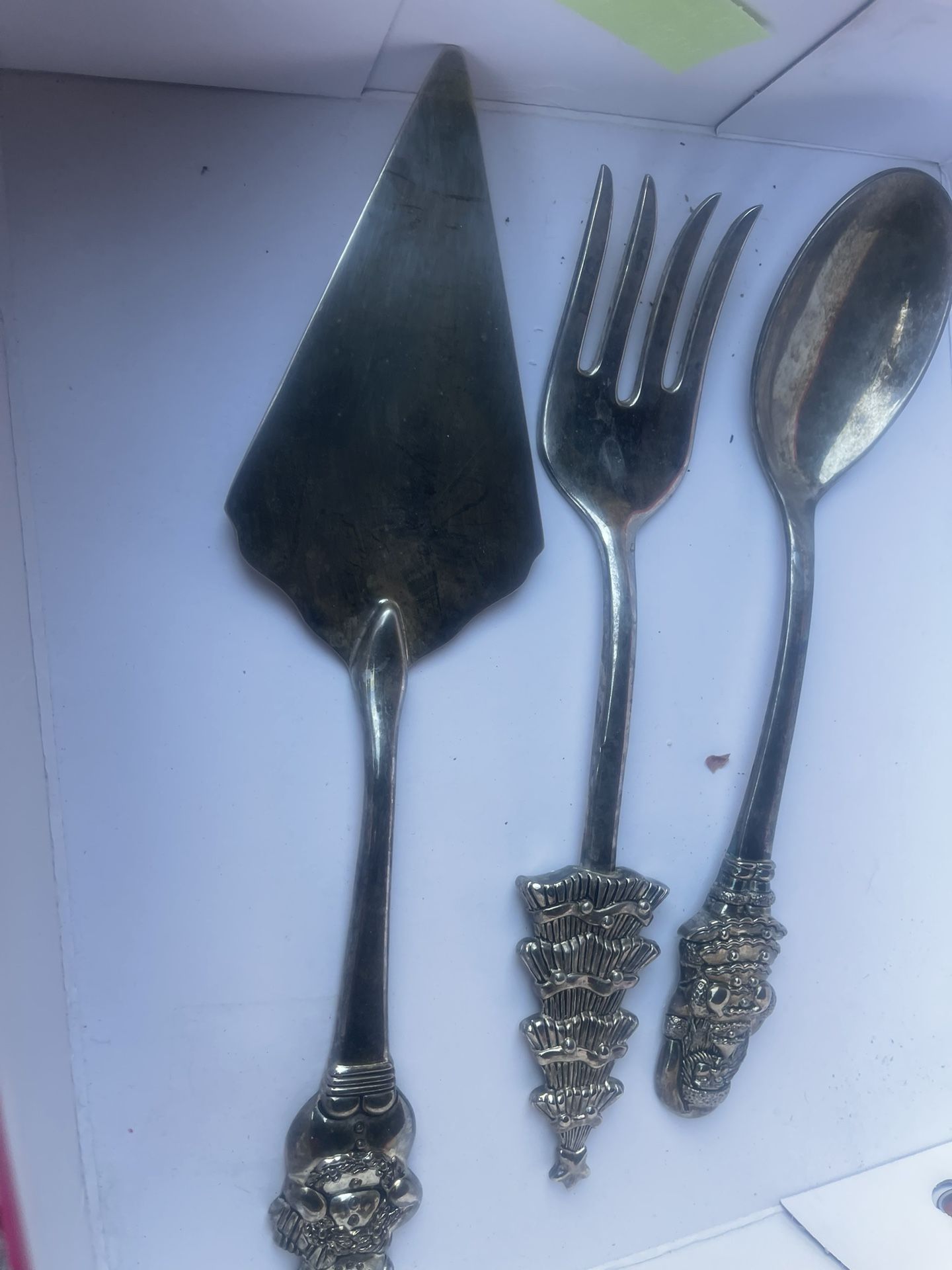 3 Piece Silver Plated Christmas Serving Set