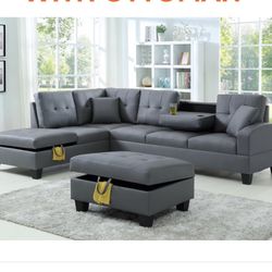 New Grey Sectional 🎉we finance just $39 down payment 