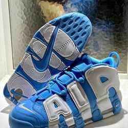 Nike Air More Uptempo University Blue Air Cushion Mid-top Retro Basketball Shoes Unisex University Blue