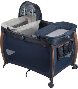 Blue MonBebe Play Pin With Bassinet And Changing Tables