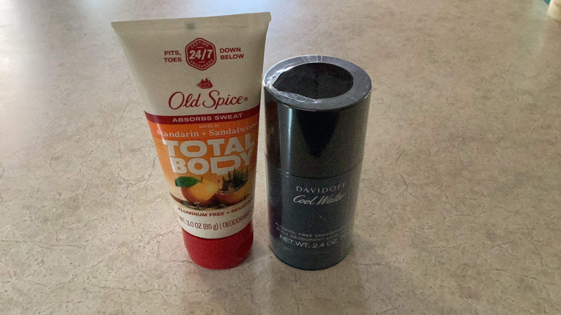 Davidoff Cool Water Alcohol Free Deodorant & Old Spice Total Body