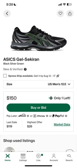ASICS gel sekiran black and green