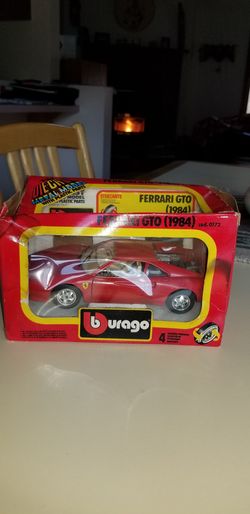 NEVER DISPLAYED COLLECTIBLE BURAGO FERRARI GTO 1984. BOX NOT IN GREAT SHAPE. PICK UP MIDDLEBORO ONLY