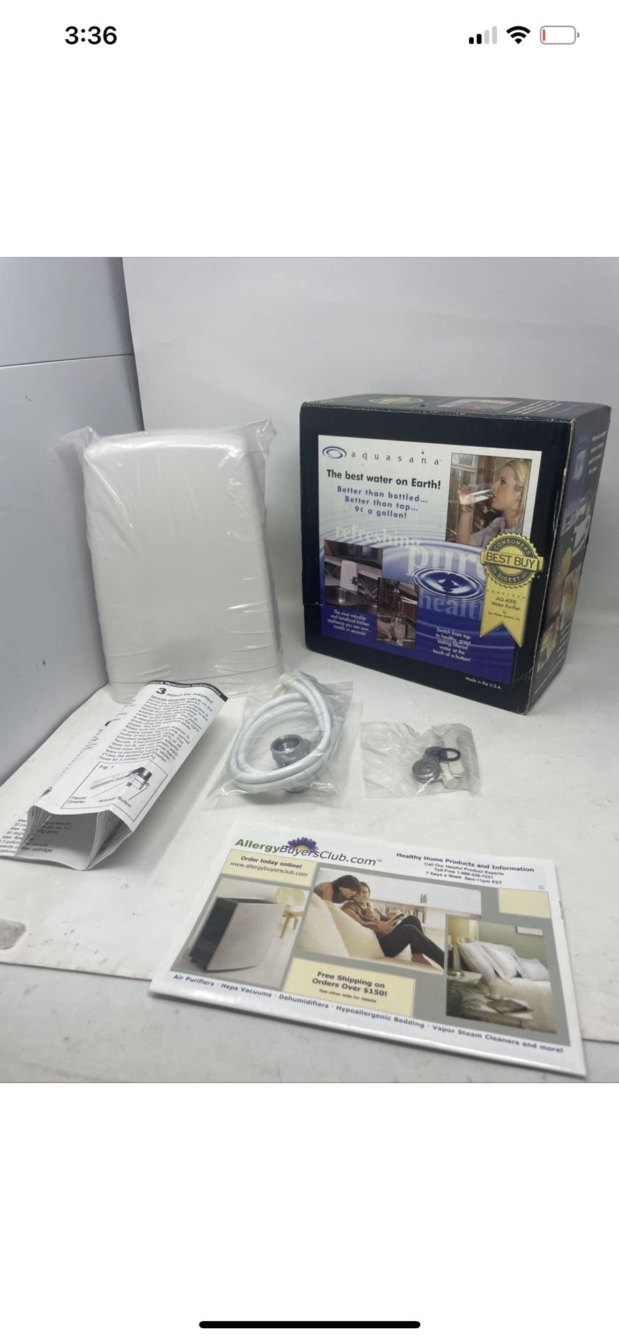 Aquasana AQ-4000 Deluxe Drinking Water Filtration System Countertop Open Box